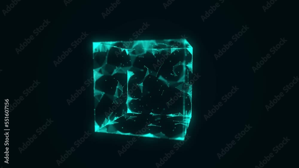 Vidéo Stock Technology block chain network connection. Big data