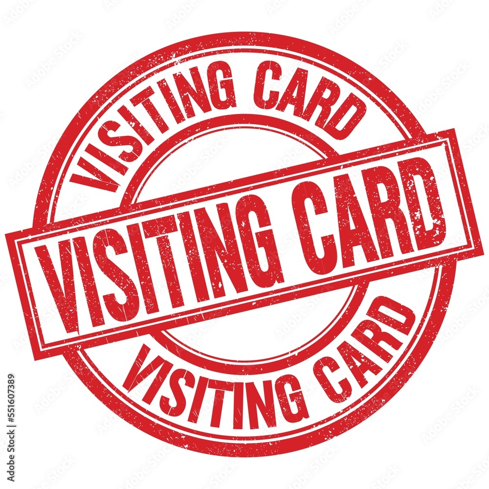 VISITING CARD written word on red stamp sign VISITING CARD written word on red stamp sign