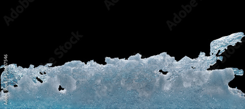 icy snow on a black background