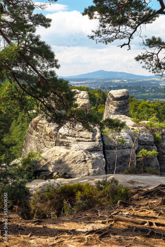 Hruboskalske skalni mesto rock panorama, mount Jested