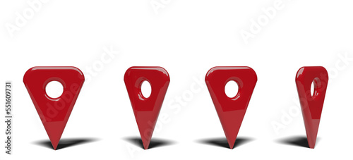 Red realistic 3d map pin gps pointer markers pointer Location icon.