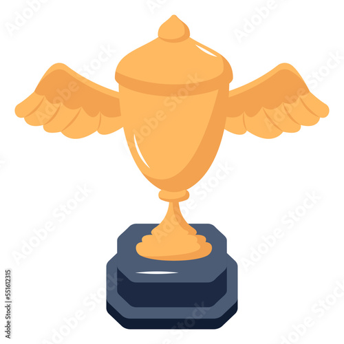 An attractive flat icon of trophy 