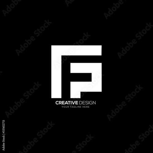 Modern letter design F P negative space logo design photo