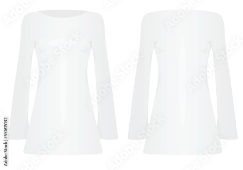 White knitted dress. vector illustration