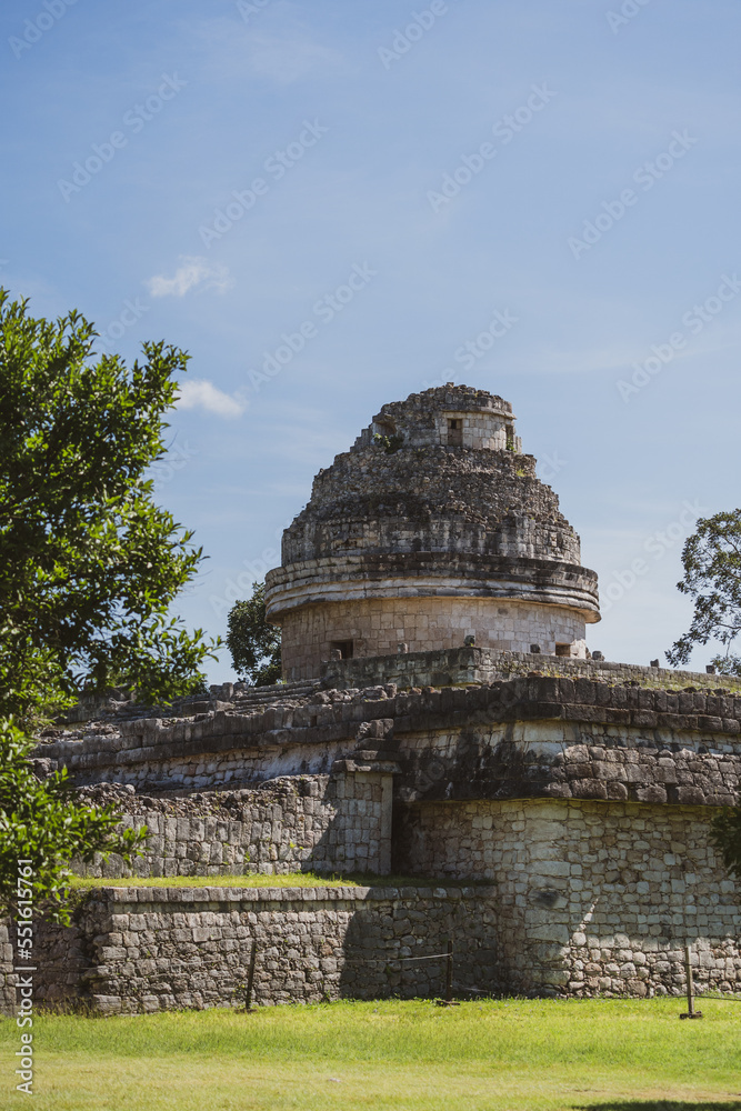 El Caracol or Observatory in the Chichen Itza Archaeological Zone.