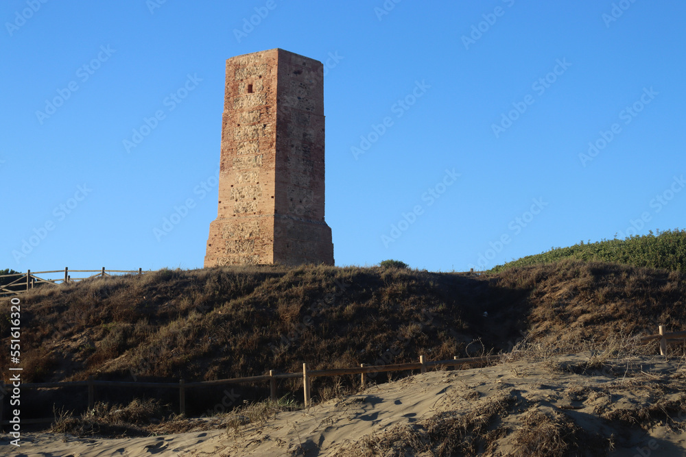 Torre ladrones, watchtower on Cabopino beach in Marbella