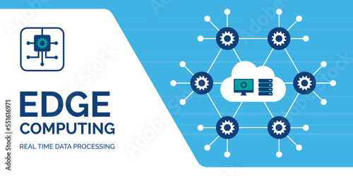 Edge computer technology banner with copy space