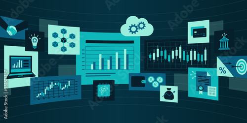 Business and finance applications in a VR interface