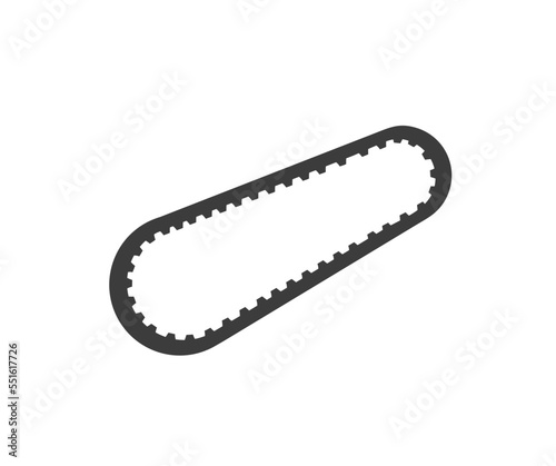 Realistic timing belt of a car on a white background logo design. Сoncept of replacing the timing belt, the gas distribution mechanism. vector design and illustration.