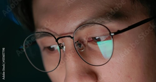 Business man eyes close up