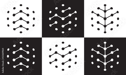 tree tech logo. creative hexagon digital connect icon vector design.