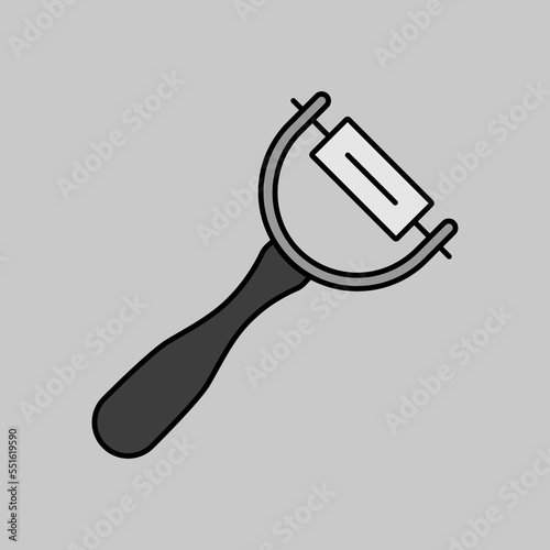 Peeler vector grayscale icon. Potato peeler sign