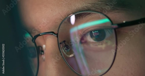 Business man eyes close up