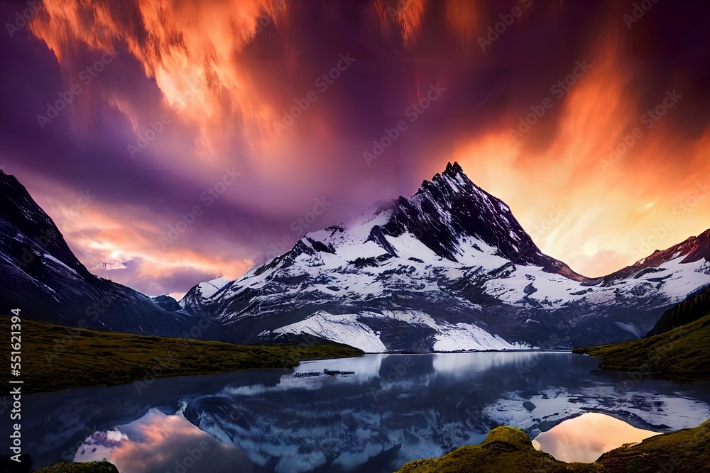 Fototapeta premium Beautiful Landscape in the ice cold mountains
