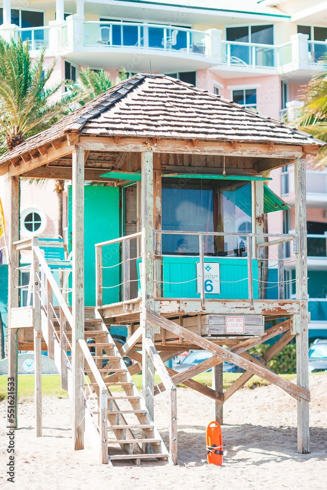 Lifeguard tower on the popular beach