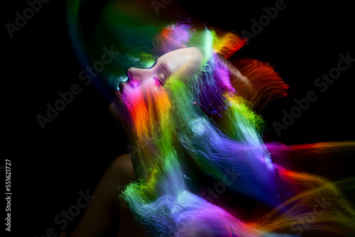 Wallpaper Mural lightpainting portrait, new art direction, long exposure photo without photoshop, light drawing at long exposure	 Torontodigital.ca