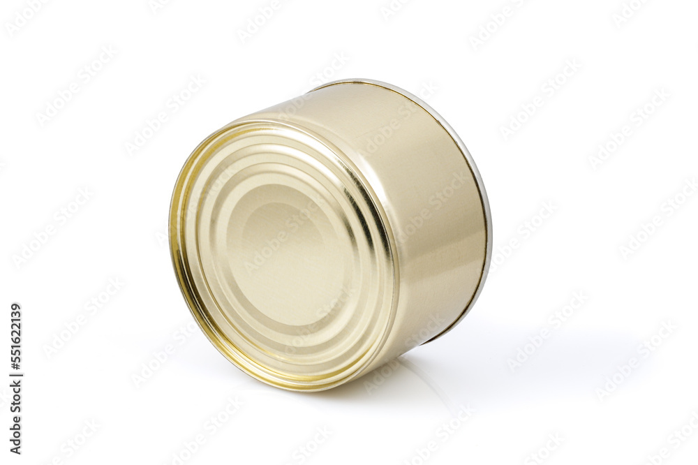 Metal tin can isolated on white background. Full depth of field. Close-up Metal tin can isolated on white background. Full depth of field. Close-up