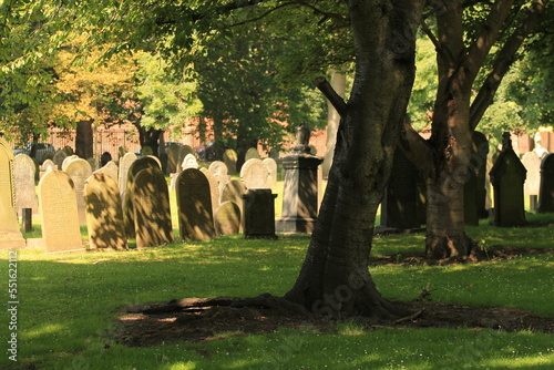 View of old cemetery in Hull UK.