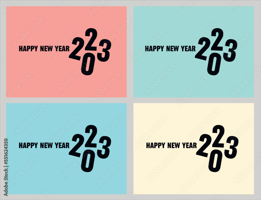 Big Set of 2023 Happy New Year logo text design. Collection of 2023 Happy New Year symbols Big Set of 2023 Happy New Year logo text design. Collection of 2023 Happy New Year symbols