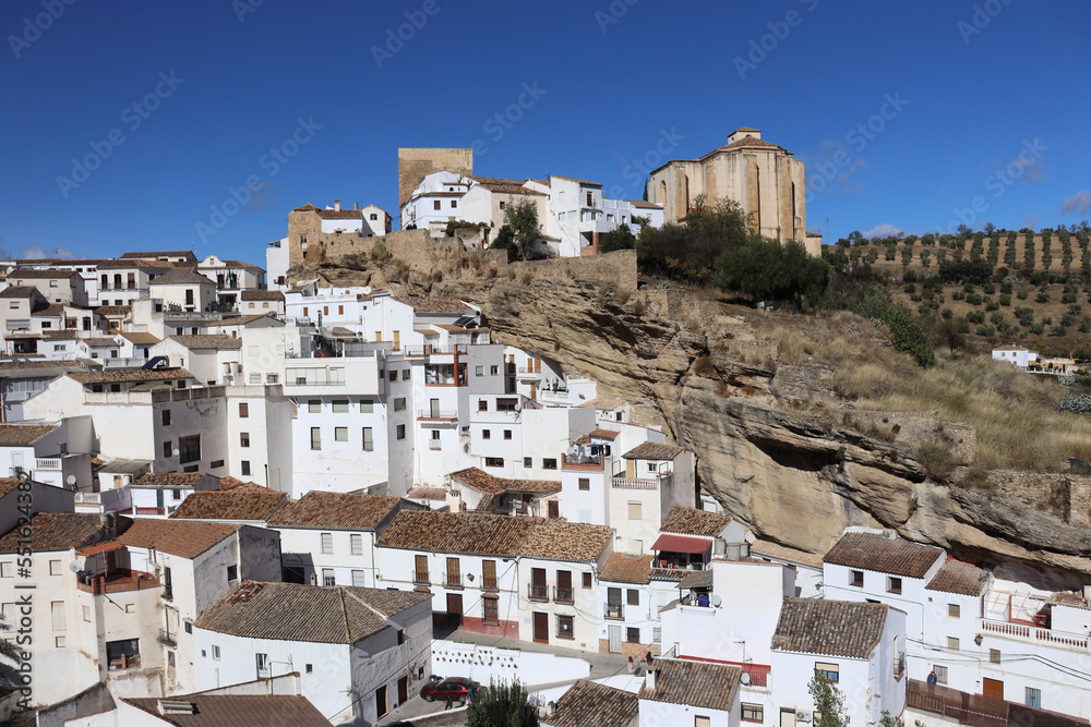 Landscape of the town of Setenil de las Bodegas, a charming town in the province of Cádiz