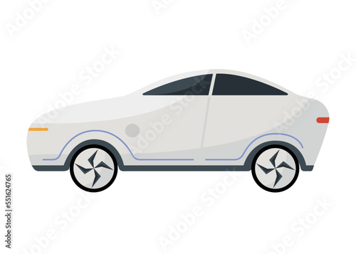 Simple and minimalistic electric car concept, sustainable energy transport, Isolated vector illustration in flat style © Daria