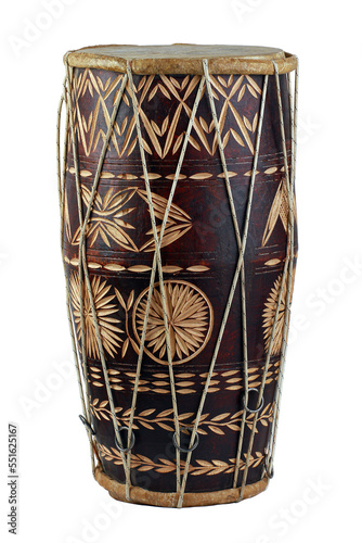 Handmade indian traditional percussion instrument Dholak in PNG format
