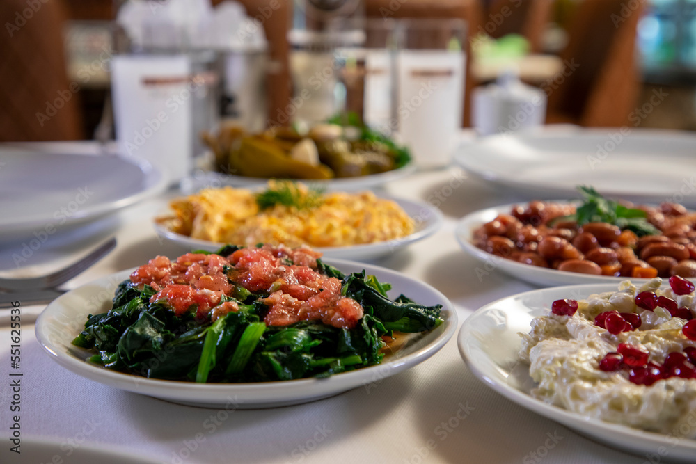 Ocakbasi, raki and kebab, dinner table and appetizers, in Istanbul. Ocakbasi, raki and kebab, dinner table and appetizers, in Istanbul.