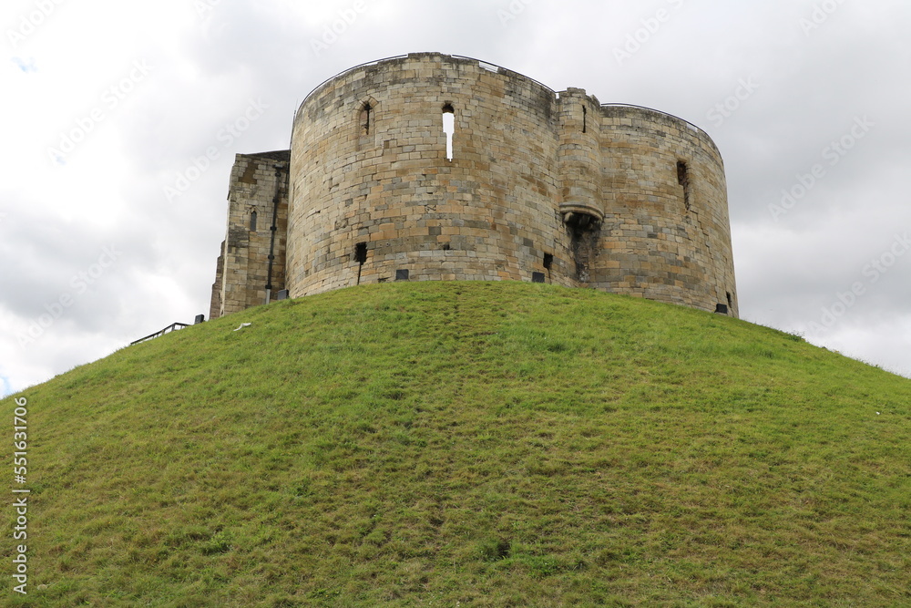 The Clifford's Tower on Green Hill in York, England Great Britain