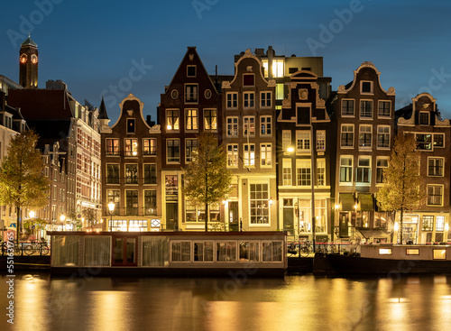 Cityscape of Amsterdam at night