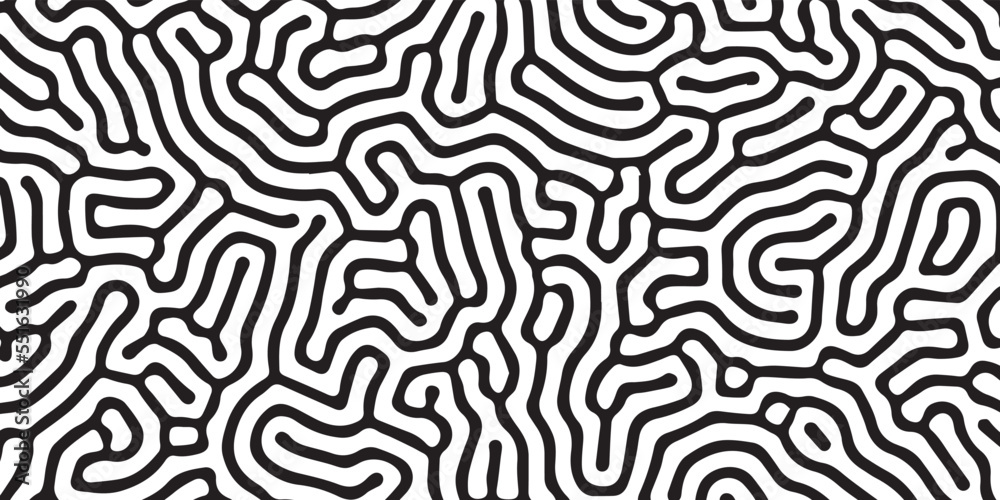 Black turing pattern. Abstract organic vector backdrop.