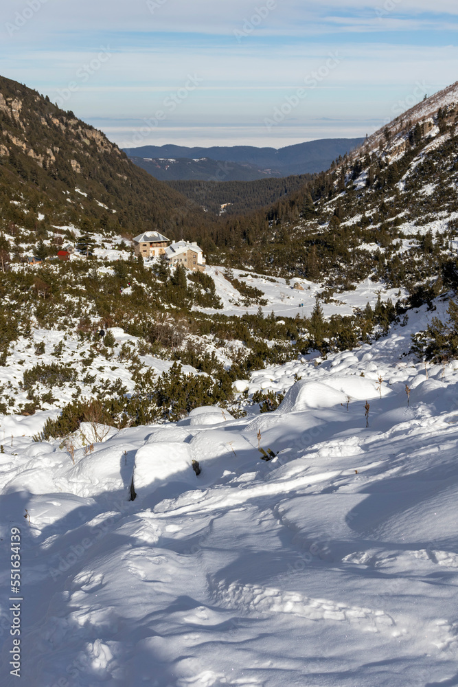 Winter landscape of Rila Mountain near Malyovitsa peak, Bulgaria