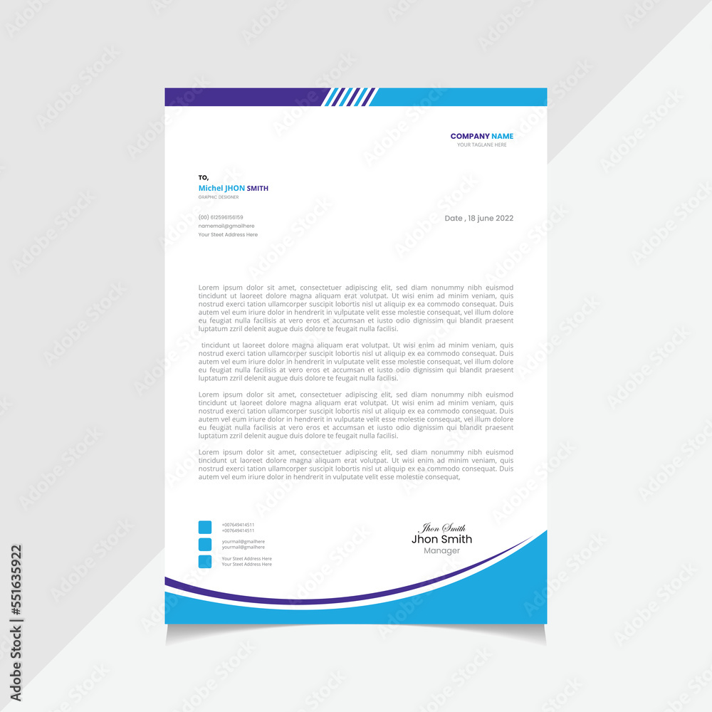 Creative Abstract Business Style Letterhead Template