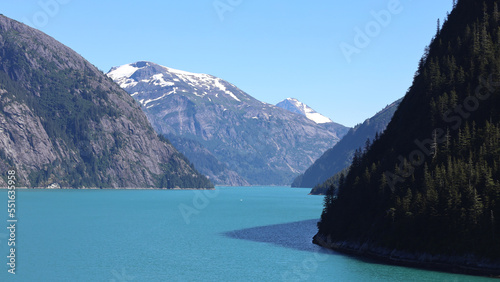Panoramic picture of fjord in Alaska