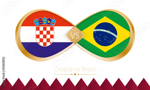 Croatia versus Brazilgolden icon for Football 2022 match, Quarter finals.