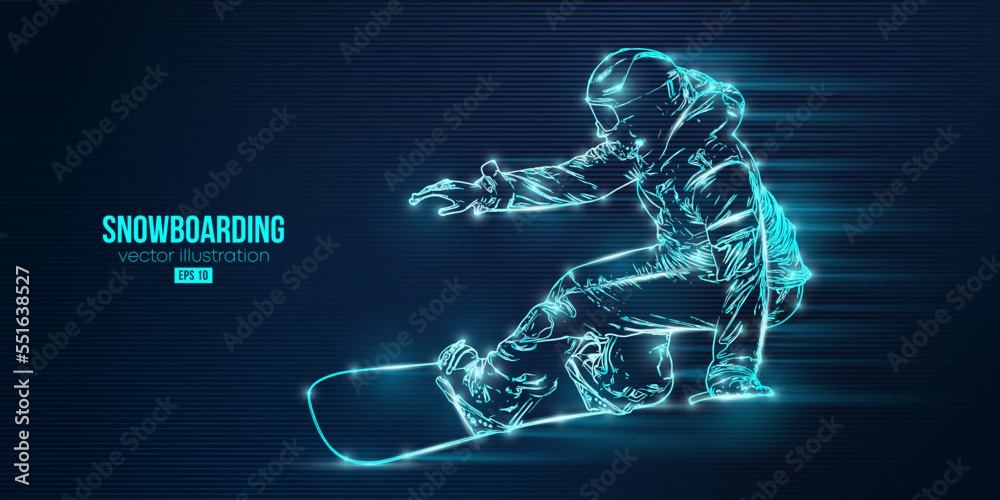 Abstract silhouette of a snowboarding on blue background. The snowboarder man doing a trick. Carving. Vector illustration Abstract silhouette of a snowboarding on blue background. The snowboarder man doing a trick. Carving. Vector illustration