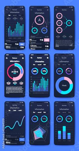 Vector graphics infographics with mobile phone. Template for creating mobile applications, workflow layout, diagram, banner, web design, business reports