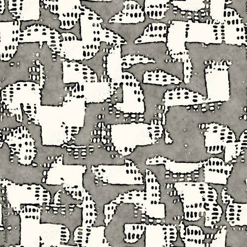 Ink Drawn Urban Blocks Pattern