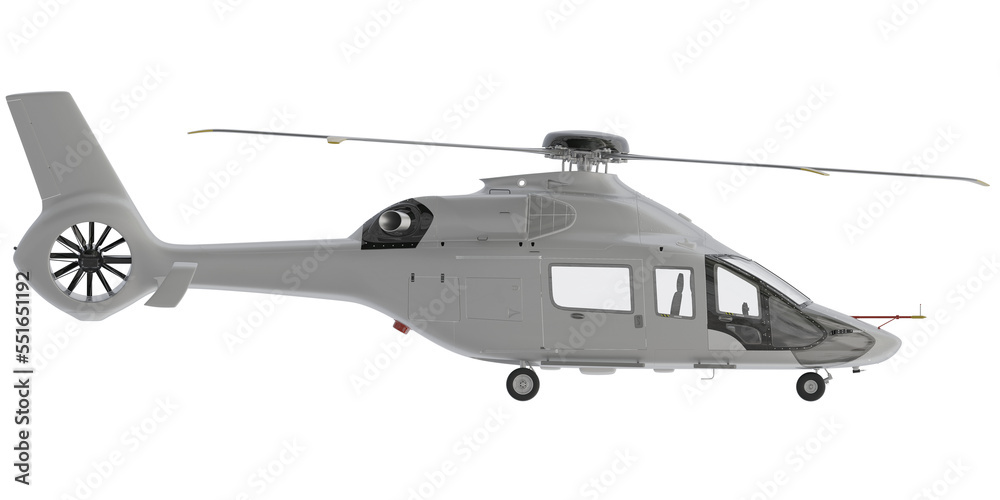 side view of White Helicopter for make mockup Isolated On empty Background side view of White Helicopter for make mockup Isolated On empty Background