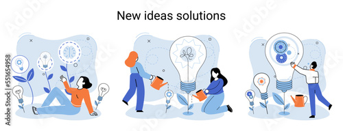 Idea and creative metaphor. Smart business opportunities, direction of development, search for new solutions and direction of development. New business idea of leadership. Investing in innovation