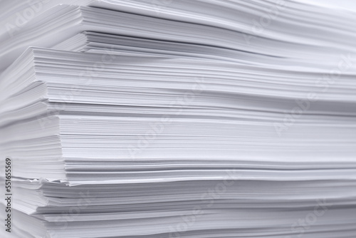 Stack of paper sheets as background, closeup