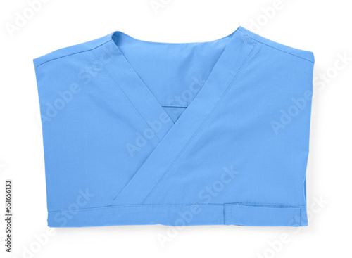 Medical uniform isolated on white, top view