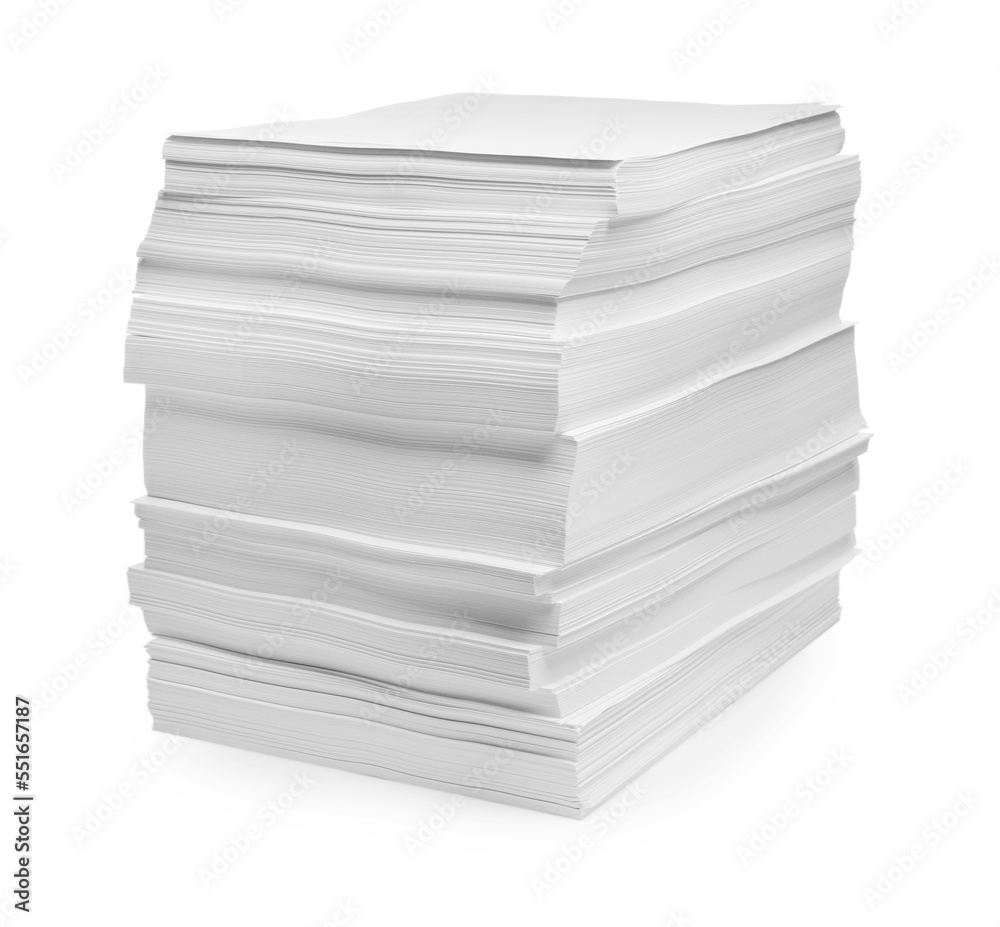 Stack of paper sheets isolated on white Stack of paper sheets isolated on white