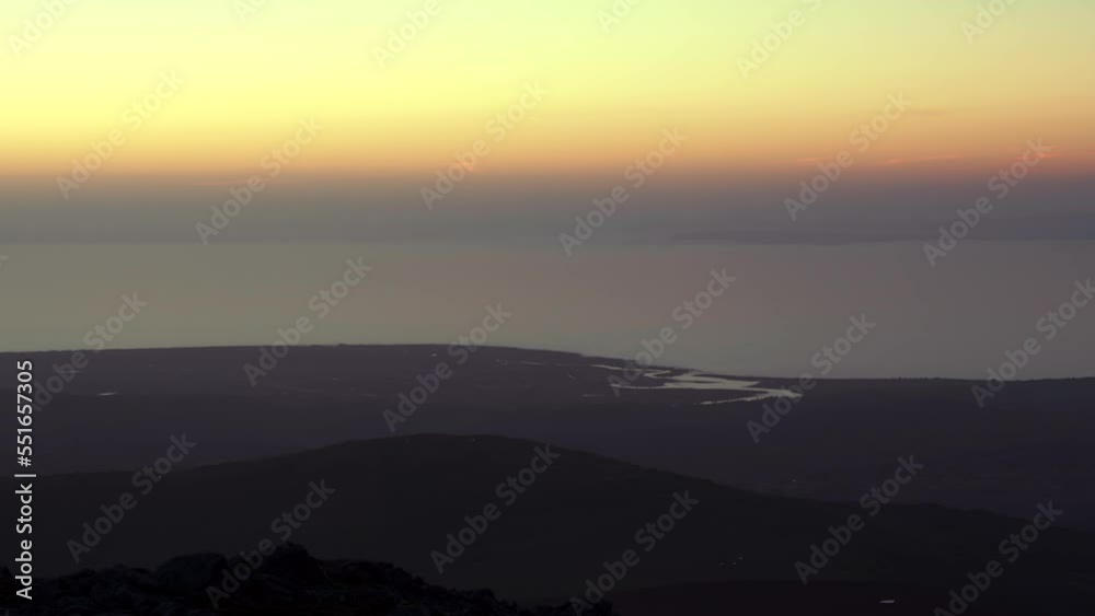 Dusk ocean scene from an elevated view Dusk ocean scene from an elevated view