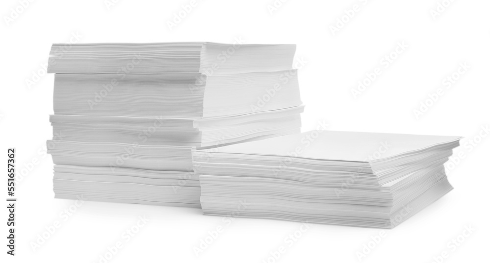 Stacks of paper sheets on white background Stacks of paper sheets on white background