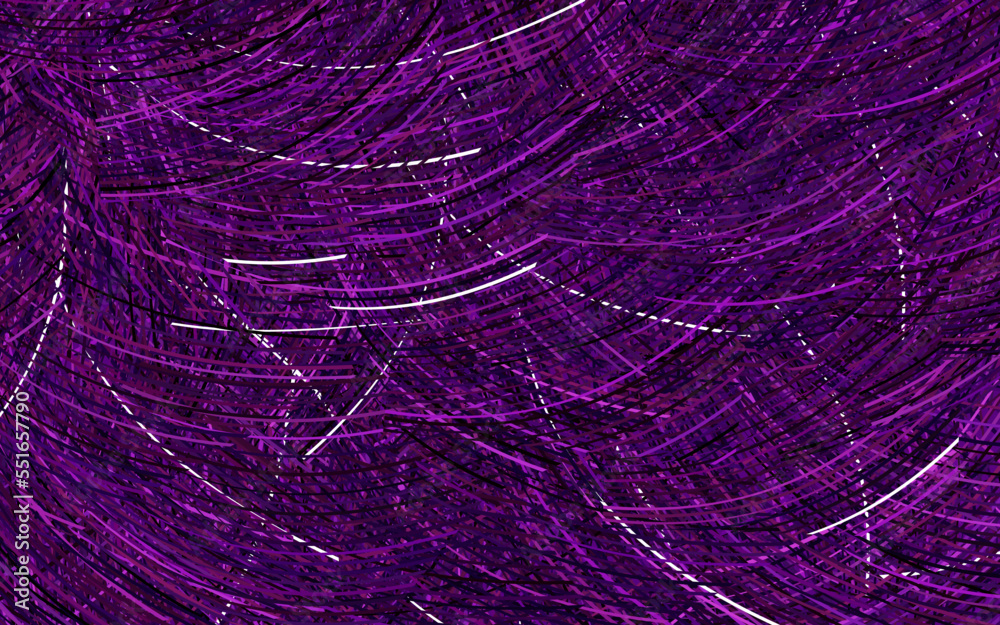Fototapeta premium Dark Purple vector background with curved lines.