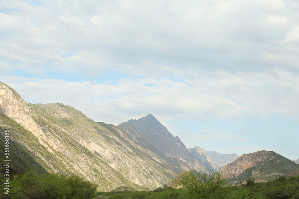 Fototapeta premium Picturesque landscape with beautiful high mountains outdoors