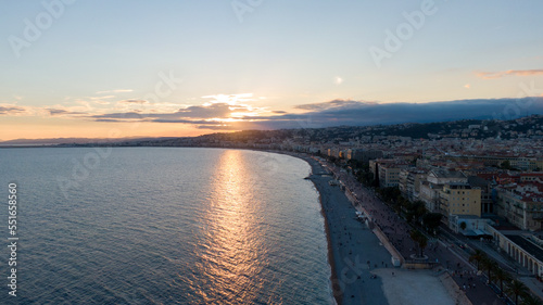 Wallpaper Mural Nice, France Aerial view of coast of sea and city.  Buildings in old Town , Drone view  Torontodigital.ca