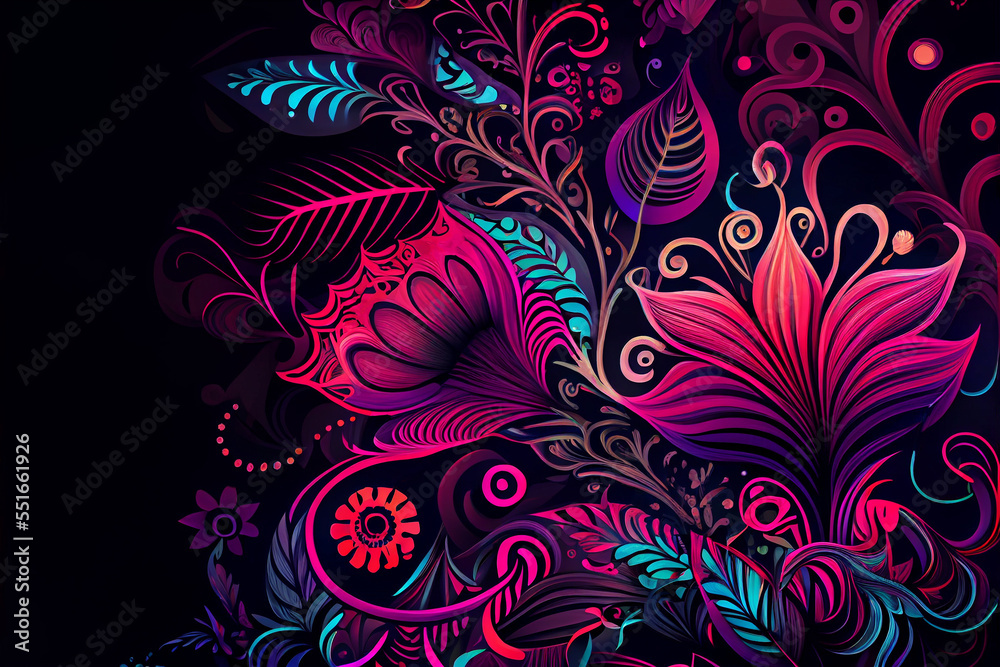 abstract floral background - generative AI