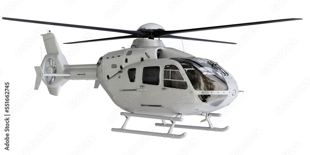 cross view of White Helicopter Isolated On White Background. cross view of White Helicopter Isolated On White Background.