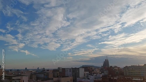 Time Lapse of the movement of clouds over the sky of Barcelona (SPAIN)